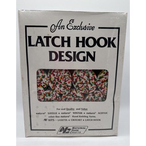 Vintage 1988 National Yarn Crafts Latch Hook Kit Christmas Candle Sealed 18”x24” - Picture 5 of 7